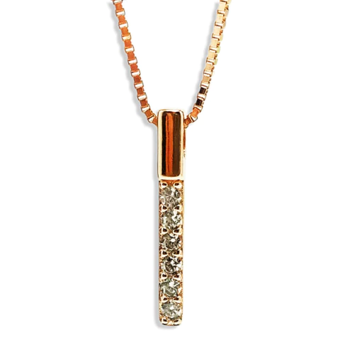 Colgante Line Crystal - Plaqué Rosé 21k