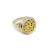 Anillo De Plata Y Oro - Tipo Sello - Espíritu Santo - Circular