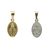 Medalla Virgen Milagrosa - Plata con frente en oro 18k - Doble faz - 18mm
