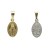 Medalla Virgen Milagrosa - Plata con frente en oro 18k - Doble faz - 18mm
