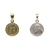 Medalla San Benito - Plata con frente en oro 18k - Doble Faz - 16mm