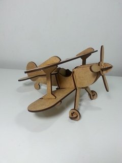 Avião biplano 3 P/montar | Corte a Laser | MDF