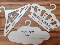 Cabide Porta Laço Mdf Branco, Meus Lacinhos , Kit Com 10 Unidades