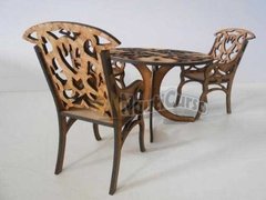 Conjunto Mesa e 4 Cadeiras P/montar | Corte a Laser | MDF - comprar online
