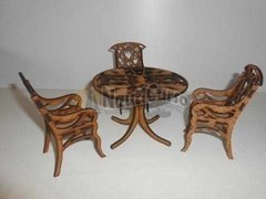 Conjunto Mesa e 4 Cadeiras P/montar | Corte a Laser | MDF - LitoralLaser Corte Laser