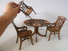 Conjunto Mesa e 4 Cadeiras P/montar | Corte a Laser | MDF