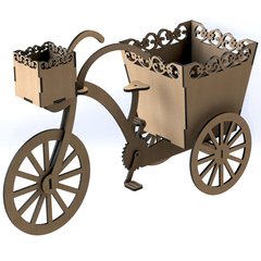 kit com 4 Bicicleta provençal, caxepot em mdf cru