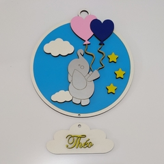 Decoração de porta, BEBE/ELEFANTE - pequeno