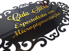 Placa logo Identidade Visual - Salão de Beleza - MDF colorido brilhante 60x40cm - comprar online