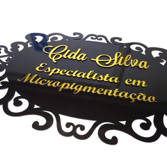 Placa logo Identidade Visual - Salão de Beleza - MDF colorido brilhante 60x40cm - LitoralLaser Corte Laser
