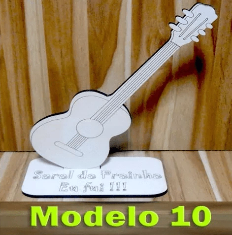 LB-AN-10- VIOLÃO mdf branco ou crú Lembrancinha KIT C/10