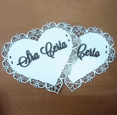 Imagem do PLACA DAS CAEIRAS DOS NOIVOS - FLORAL - SR CERTO E SRA CERTA LETRAS RELEVO 35x35cm