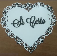 PLACA DAS CAEIRAS DOS NOIVOS - FLORAL - SR CERTO E SRA CERTA LETRAS RELEVO 35x35cm - comprar online