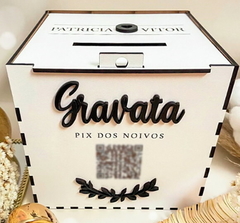 Urna Pix Dos Noivos - Gravata + 5- gravatinhas Brinde