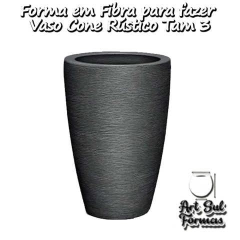 Forma em Fibra para fazer Vaso Cone Rústico Tam 3