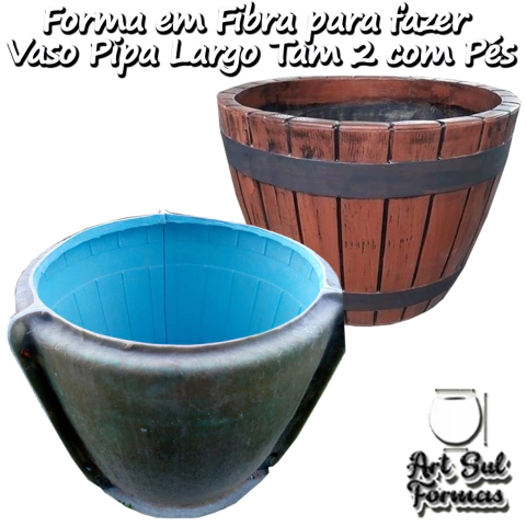 Forma de Fibra para fazer Vaso Pipa Largo Tam 2 com Pés - comprar online