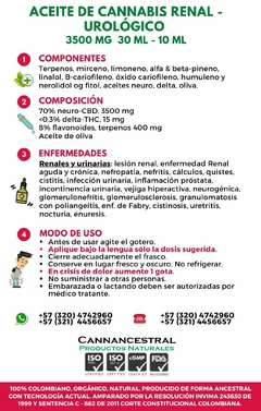 ACEITE RENAL-UROLÓGICO 3500 MG 10 - 30 ML - tienda online