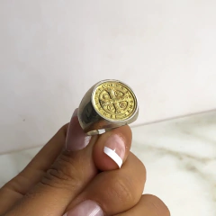 anillo san benito plata y oro (cod an 263) en internet