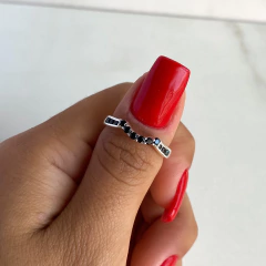 anillo con cubics negros (cod an370) - comprar online