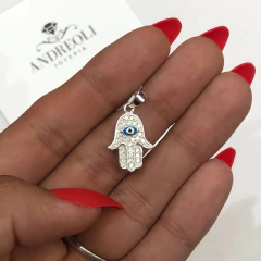 dije mano de fatima y ojito con cubics (cod di111)
