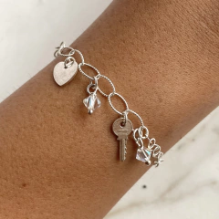 pulsera multidijes y cristales (cod p153) - comprar online