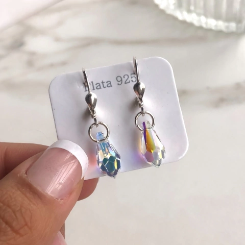 aros brizura con colgante Cristales de Austria (cod ar328)