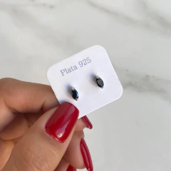 aros pasante con cubic negro (cod ar410)