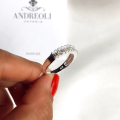 Anillo medio sin fin cubics baguette (cod an225) - ANDREOLI JOYERIA 