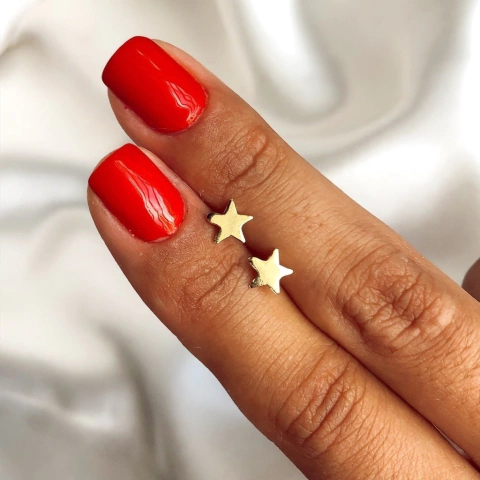 Aros Estrella de Plata gold (cod ar143)