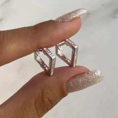 argollas forma diamante con cubics (cod 508) en internet