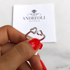 Anillo doble corazon regulable - comprar online