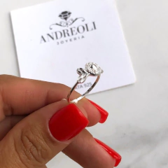anillo facetado con cubics (cod an237) - ANDREOLI JOYERIA 