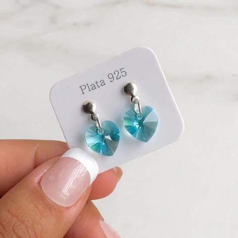 Aros Corazón Cristales austriacos 10 Mm (cod ar273)