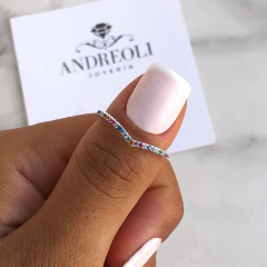 anillo medio sin fin y cubic multicolor (an144) - comprar online
