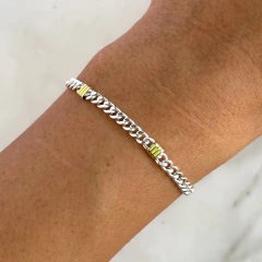 pulsera de plata y oro (cod p279)