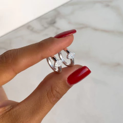 Argollas diam 1.5 cm con cubics (cod ar443) - comprar online