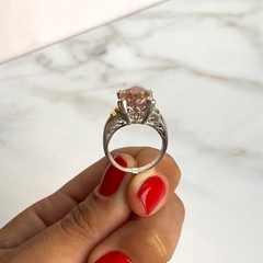 anillo solitario plata y oro (cod AN326) en internet