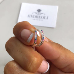 argollitas con cubics multicolor (cod ar258) - comprar online