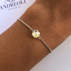 pulsera centro trebol cristal austriaco (cod p073)