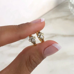argollas con cubics huellita plata gold diam 1.3 (cod ar337)