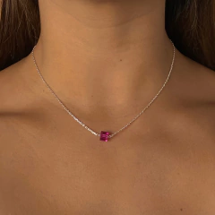 Conjunto con cristal de austria cubo pasante (cod c286)