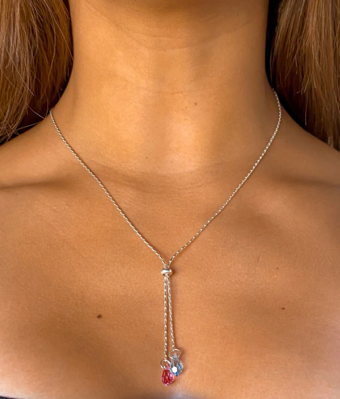 corbatero con dijes cristales de austria regulable (SW) (cod c278)