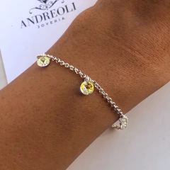pulsera con dijes cristales austriacos (cod p074) - comprar online
