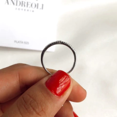 Anillo doble medio sin fin y corazón (cod an227) - ANDREOLI JOYERIA 