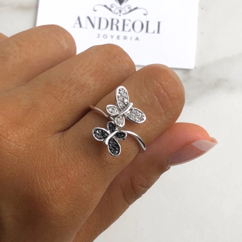 anillo doble mariposa (COD an165)