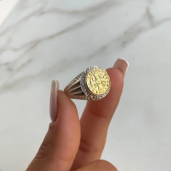 anillo san benito con oro (cod an386) en internet