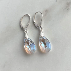 aros brisura con colgante cristal austriacos (cod ar475) - comprar online