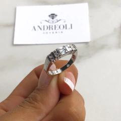 Anillo con cubics engarzados (cod an105) en internet
