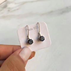 aros brizura con cubics negro (cod ar361)