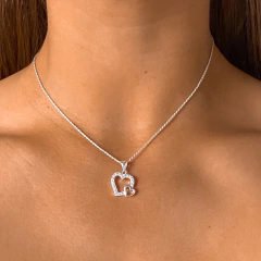 conjunto doble corazon con cubics (cod c235)